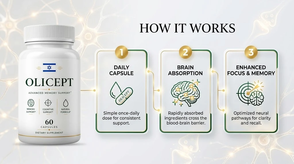 How Olicept works: daily capsule, brain absorption, enhanced focus and memory